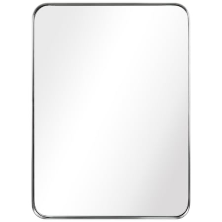 Solid Storage Supplies Ultra Brushed Silver Stainless Steel rectangular Wall Mirror SO2950295